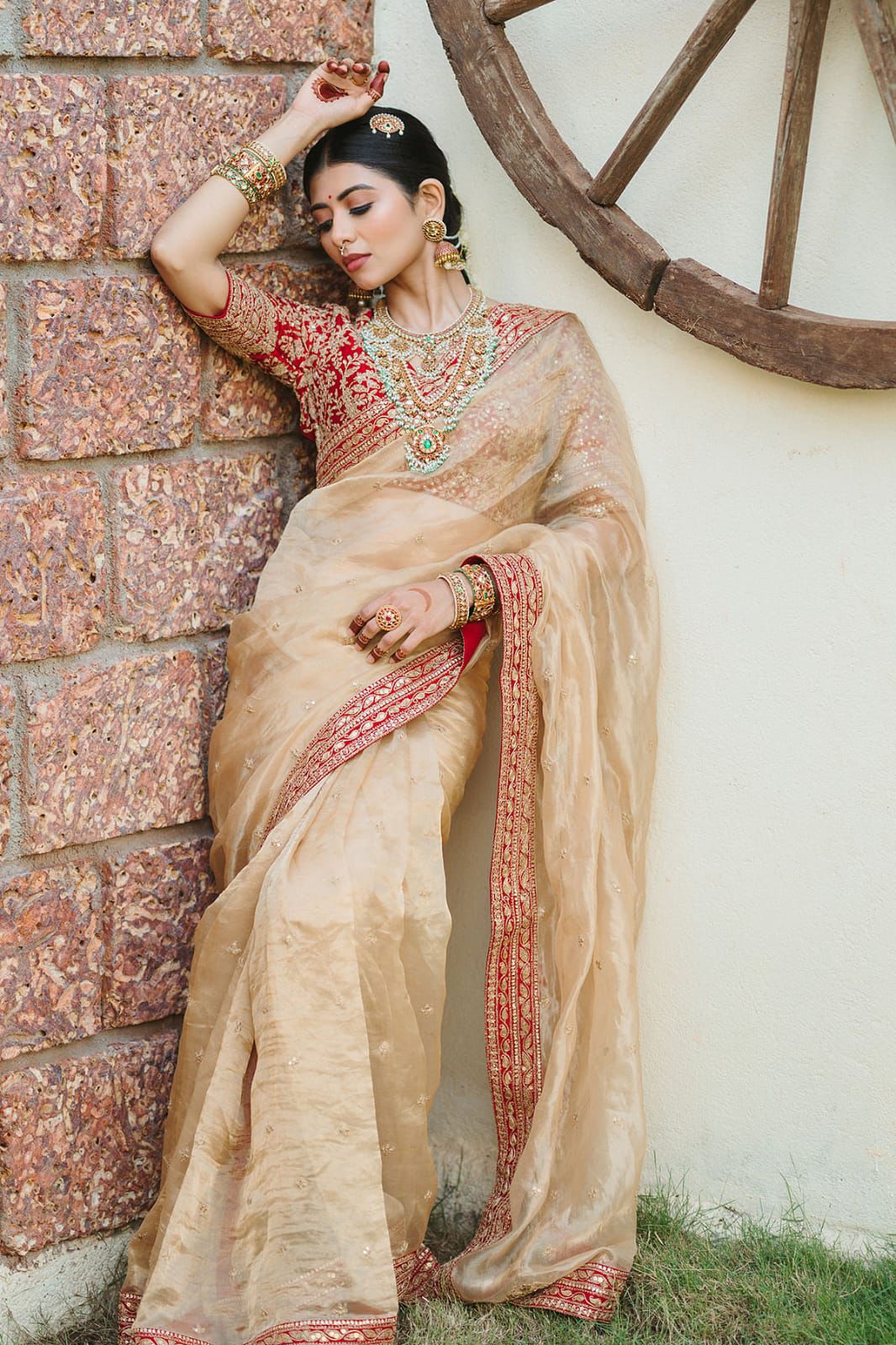 Opulent Jimmy Choo Saree with Luxe Embroidery