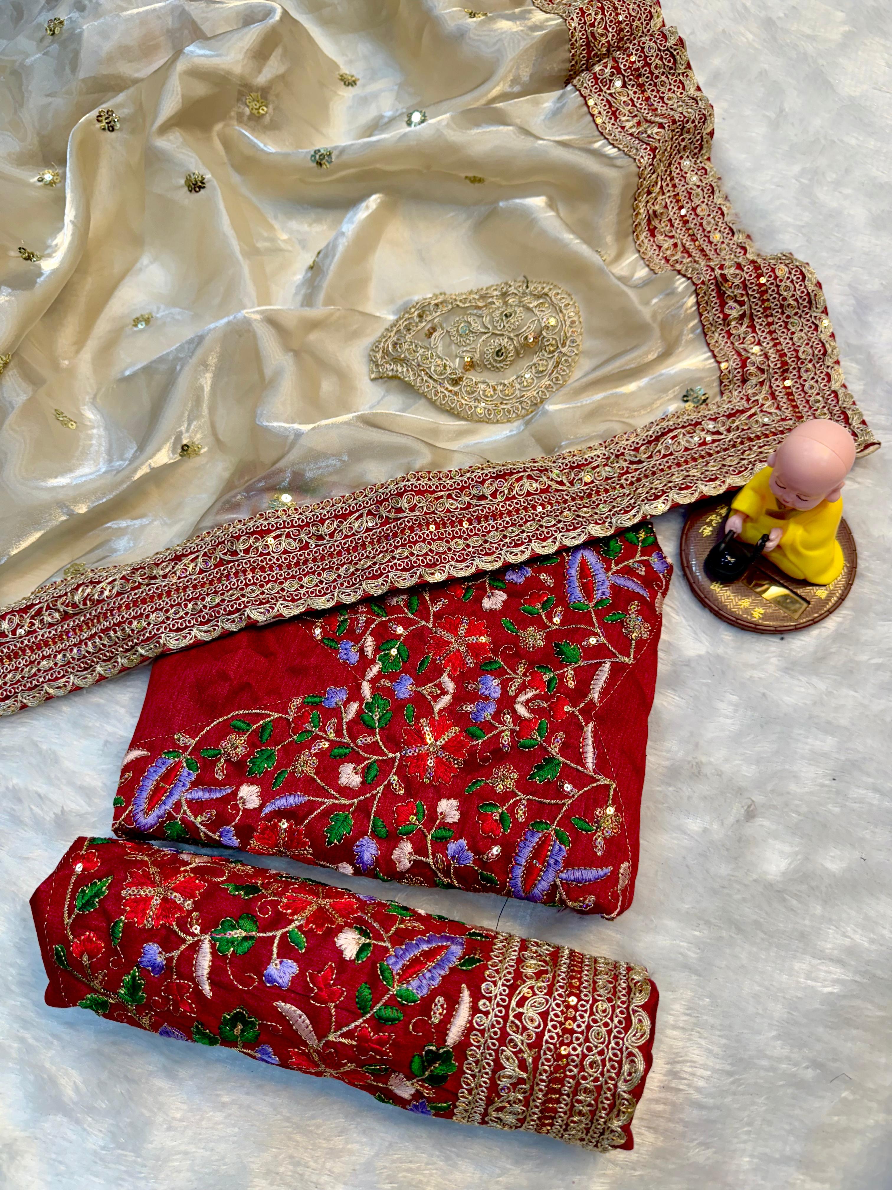 Opulent Jimmy Choo Saree with Luxe Embroidery