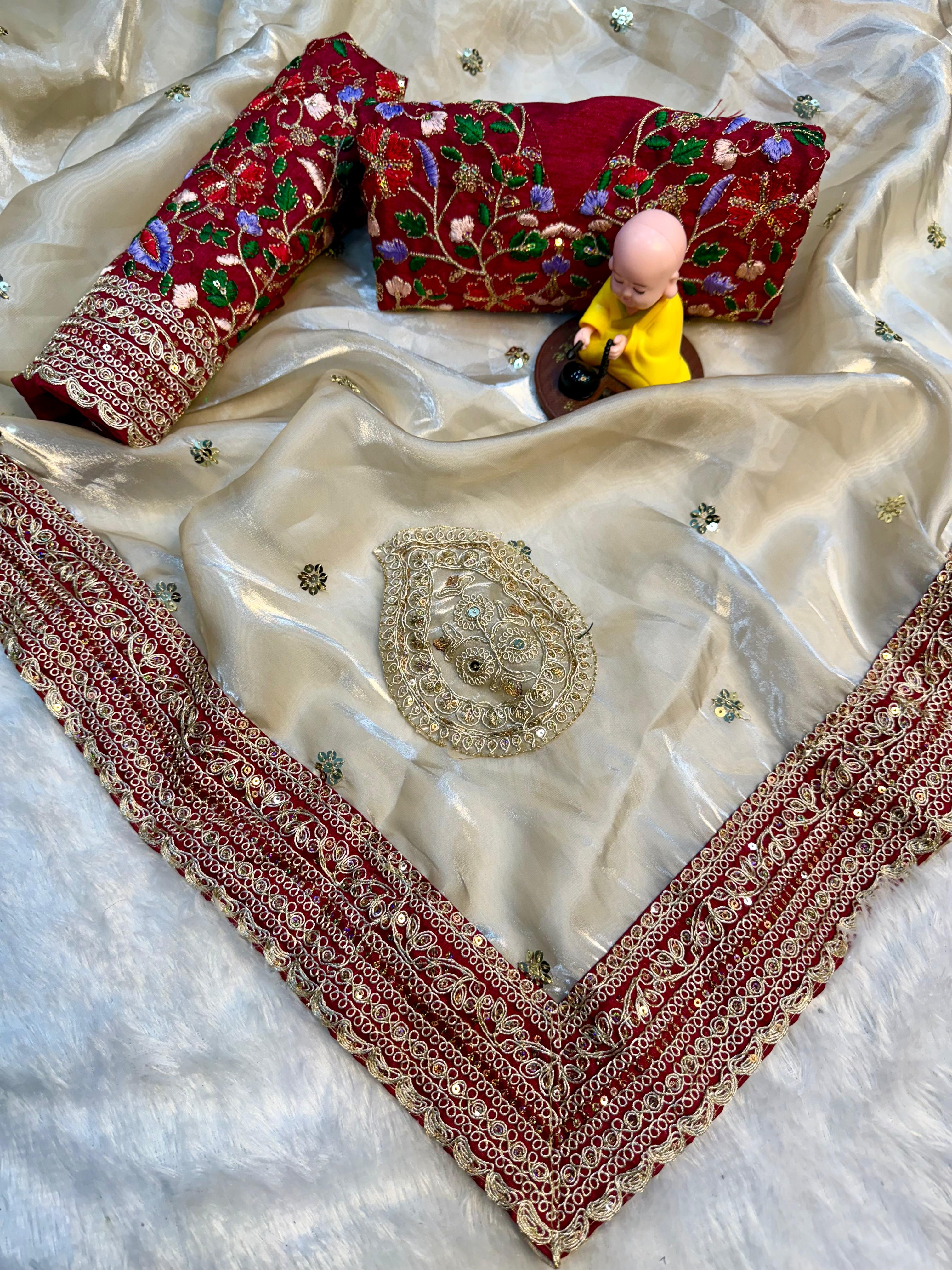 Opulent Jimmy Choo Saree with Luxe Embroidery