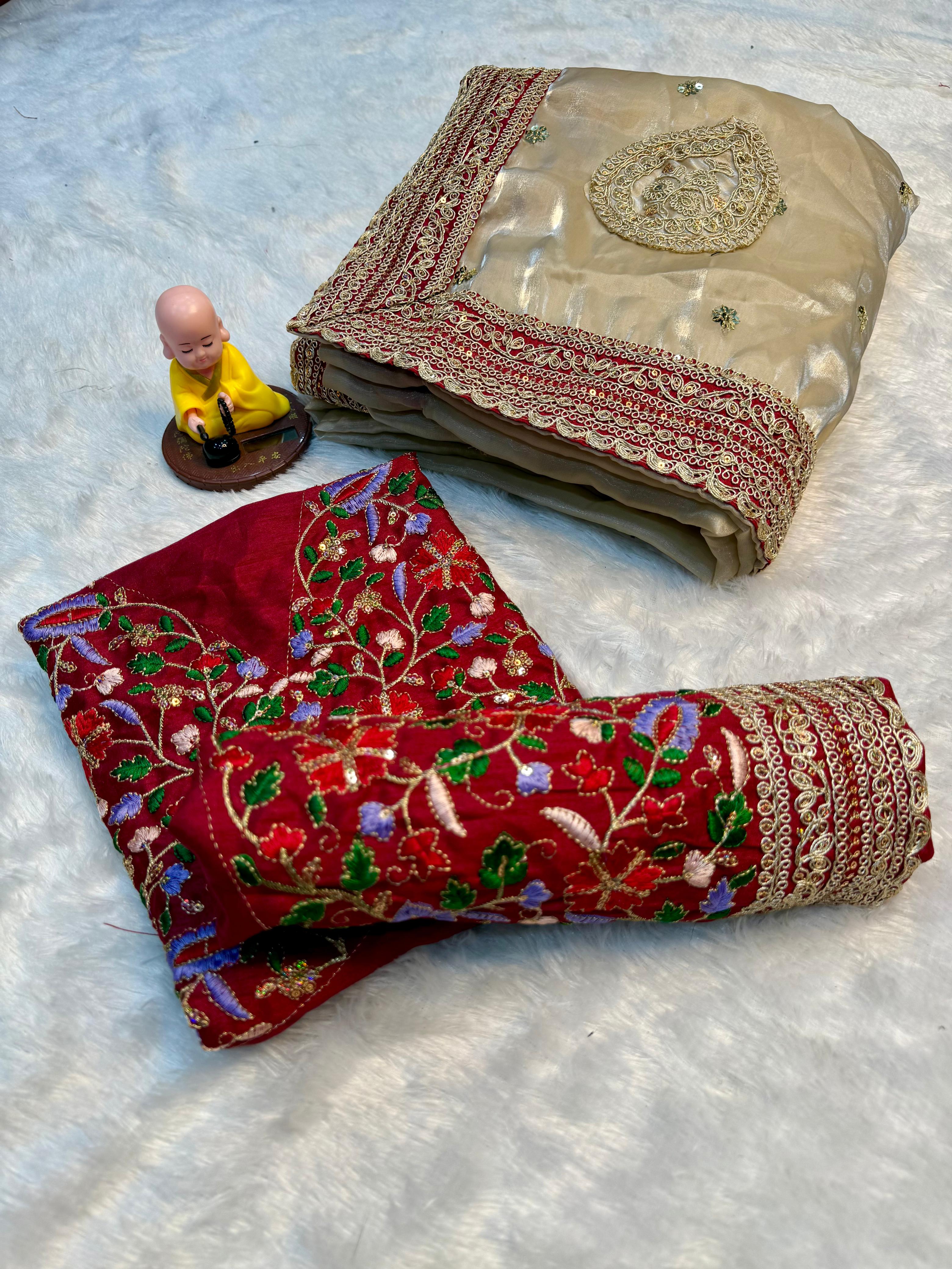 Opulent Jimmy Choo Saree with Luxe Embroidery